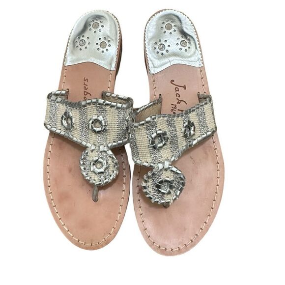 Jack Rogers | Classic Leather Flat Thong Sandal | 8 M - Picture 1 of 6